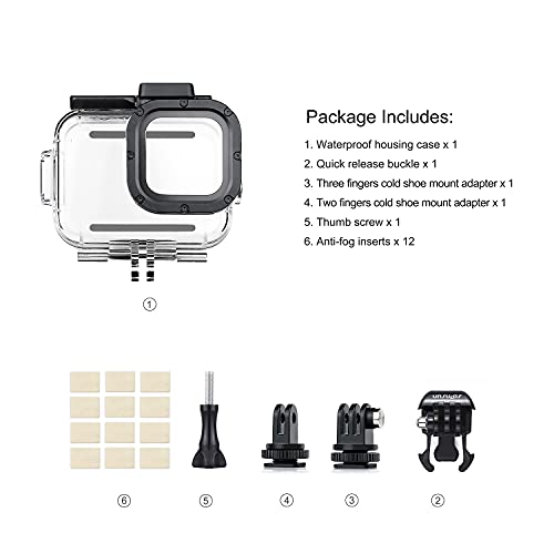 196FT 60M Waterproof Case for GoPro Hero 13 12 11 10 9 Black