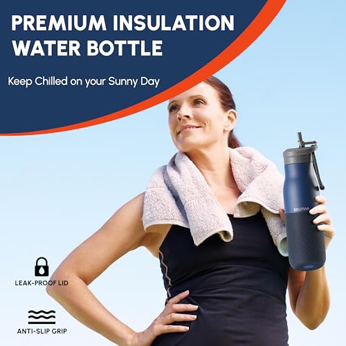Insulated Stainless Steel Water Bottles with Straw