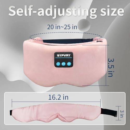 Bluetooth Sleep Mask Wireless Headphones Bluetooth Eye Mask for Side Sleepers SYPVRY Blackout Eye Mask with Headphones Speaker for Airplane