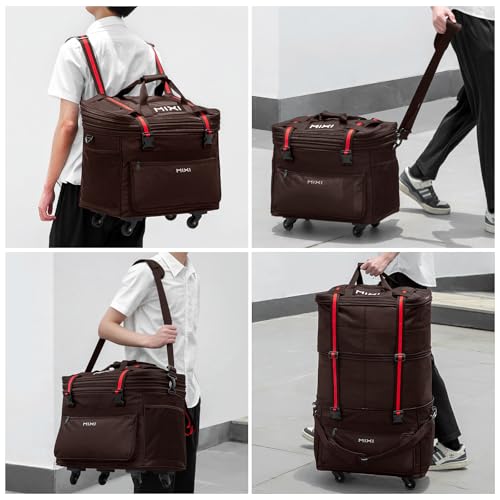 Travel Bag with Wheels Expandable Foldable Luggage Bag Collapsible Rolling Travel Duffel Bags Large Capacity Suitcase for Men Women