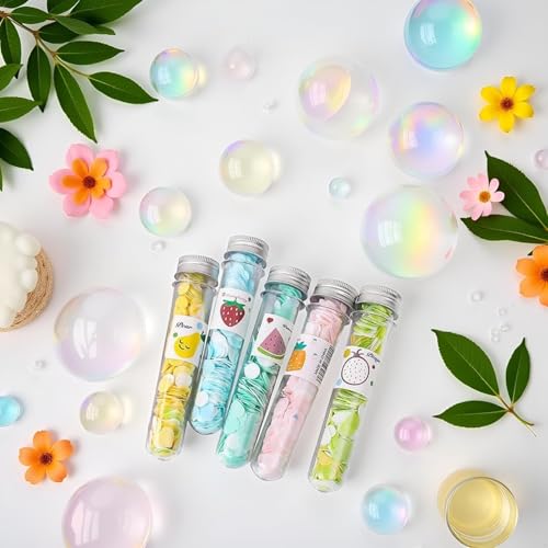 5 Box Multicolor Mini Portable Disposable Travel Paper Soap Sheets Foaming Hand Washing Bath Scented hand soap for Indoor (5 Count)