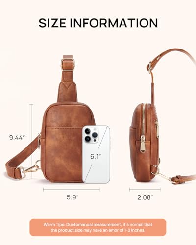 Crossbody Bags for Women Leather Cross Body Sling Bag for Woman Travel Mocha Brown