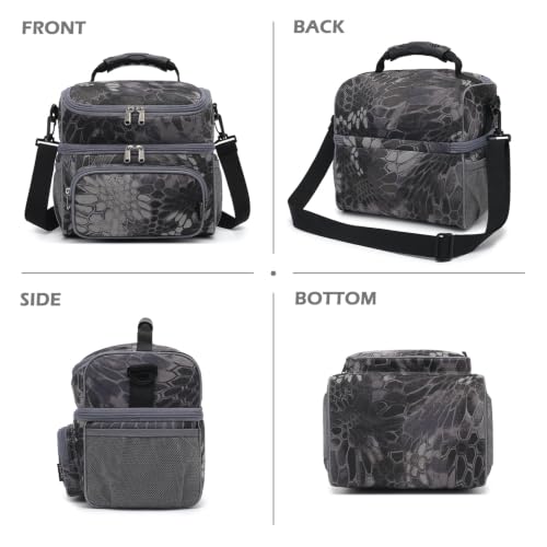 Double Layer Cooler Insulated Lunch Bag Adult Lunch Box Large Tote Bag for Men (MWH)