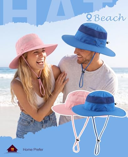 Men's Sun Hat UPF 50+ Wide Brim Bucket Hat Windproof Fishing Hats