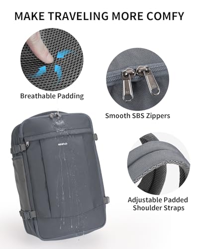 18" Travel Backpack Airlines Approved Personal Item Bag Women Grey