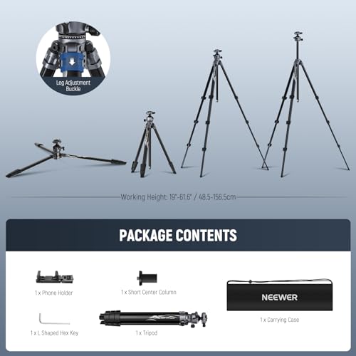 LITETRIP LT07 61" Aluminum Travel Tripod for Camera