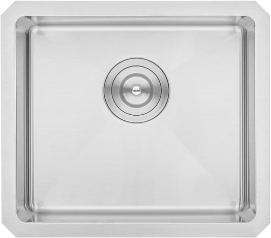 17 in. x 15 in. x 9 in. 16-Gauge Stainless Steel Undermount Single Bowl Bar Prep Kitchen Sink with Silicon Dishrack and Strainer