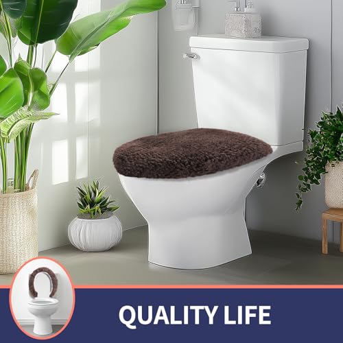 Microfiber Elongated Toilet Seat Cover 19.5"x 15" Machine Washable