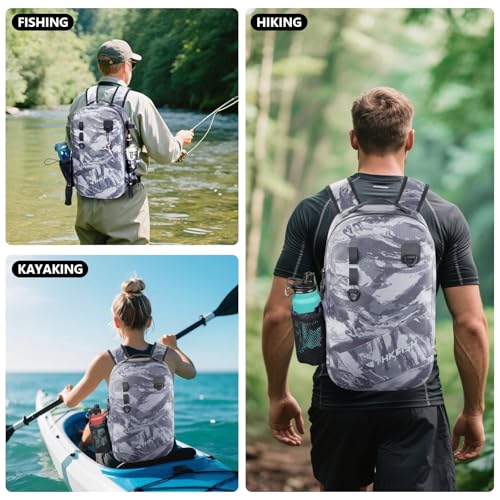 IPX8 Waterproof Fishing Backpack with Rod Holder