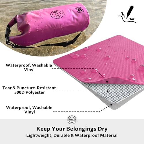 5/10/25/30/40L Waterproof Dry Bag, Medium Lightweight Roll Top Dry Bag Backpack w/Waterproof Phone Case, Kayaking, Travel, Hiking, Fishing, Tubing, Camping, the Beach, Men/Women (Pink)