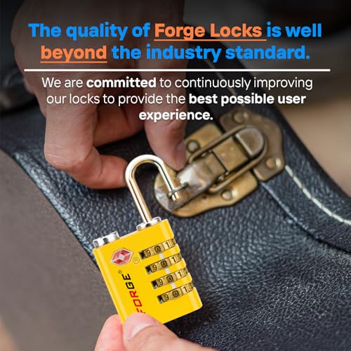 Dual-Opening: Key or Combination Access Lock, TSA Approved Locks for Luggage, Pelican case, Travel, Gym, School, Stainless Steel Shackle. (Multi Color, 4 Pk) (4 Count)