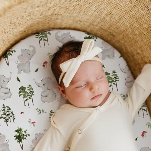 Stretch Fitted Bassinet Sheet Set BROLEX 2 Pack Cradle Sheets for Bassinet Pad (2 Count)