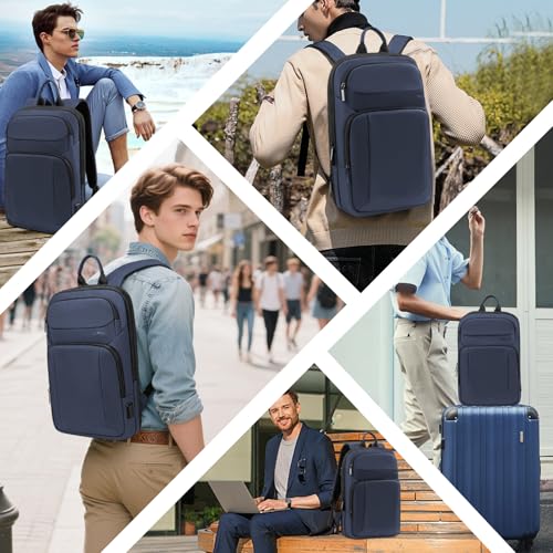 Backpack for Men Slim & Expandable Travel Laptop Backpack with USB Charging Port Water Resistant Anti