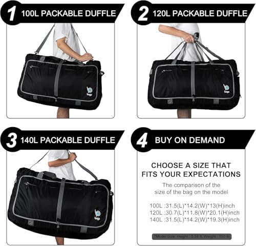 Travel Duffle Bag for Women & Men. Extra Large Foldable Duffel Bags
