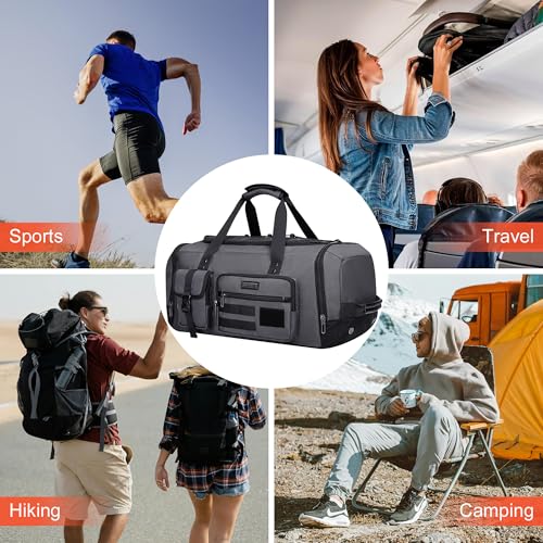 Duffle Bag for Men 3 in 1 Convertible 40L Nylon Gym Travel Backpack