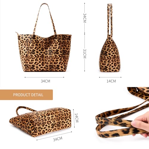 Large Tote Bag Vegan Leather 16L Casual Zipper Work Weekender