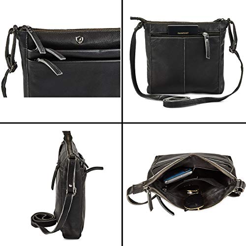 Leather Crossbody Bags for Women Small Genuine Nappa Purse Multi