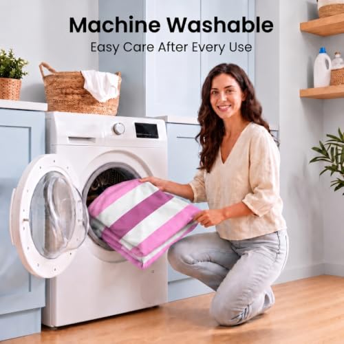 2 Pack Microfiber Beach Towels Oversized 71x32 Blue Pink Striped (2 Count)