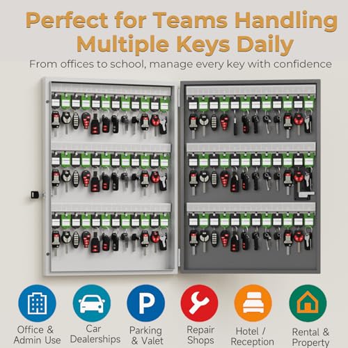 72 Key Lock Box Smart Key Organier Cabinet with Keypad & App for Office
