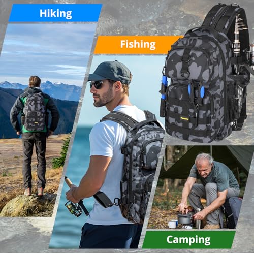 Fishing Backpack with Tackle Box & Fishing Gear Kit Tackle Bag