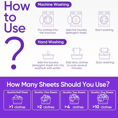 Travel Laundry Detergent Sheets 120 Loads Lavender (60 Count)