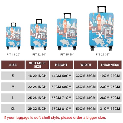Travel Luggage Cover Suitcase Cover Protector Skins 18