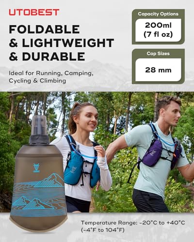 Soft Flask 200ml Collapsible Running Water Bottles (2 Count)