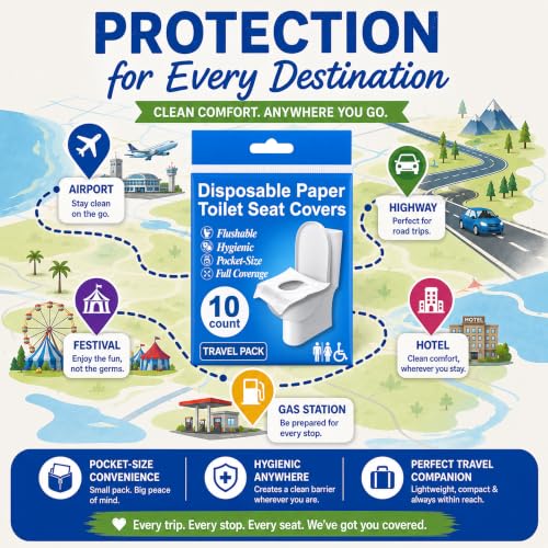 Disposable Toilet Seat Covers Flushable XL 100 Pack (100 Count)