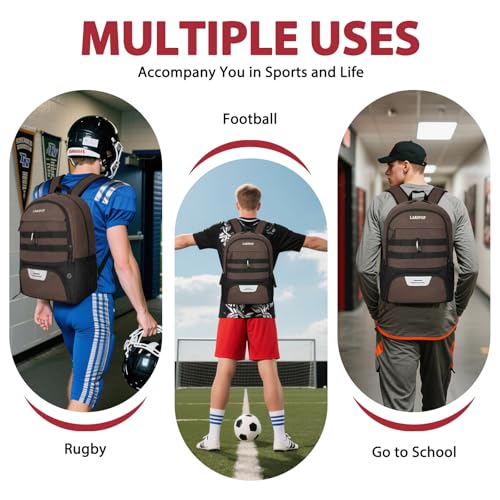 Soccer Backpack Bag with Ball Holder Ventilated Shoe Compartment Large Capacity Sports Gear Bag for Basketball Volleyball Gym