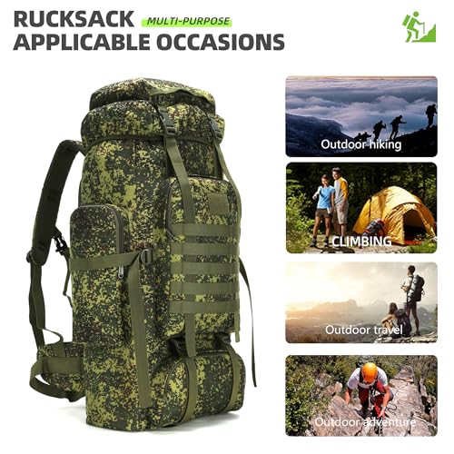 70L Camping Hiking Military Tactical Backpack Outdoor Water Repellent Adjustable Sport Bag