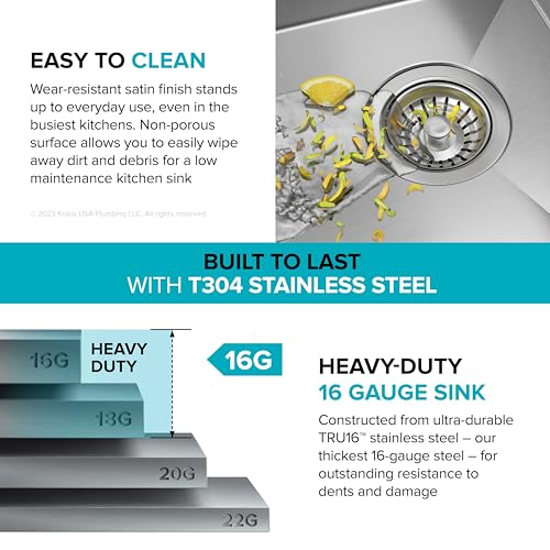 Stainless Steel 28 in Undermount Kitchen Sink KWU110