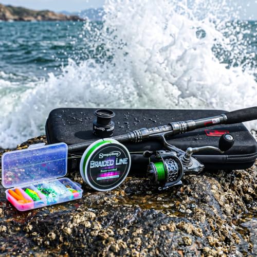 Fishing Rod Combos with Telescopic Fishing Pole Spinning Reels Fishing Carrier Bag for Travel Saltwater Freshwater Fishing