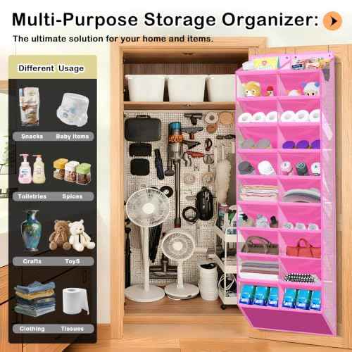 20 Pocket Hanging Shoe Organizer for Door (20 Count)