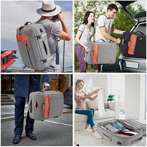 18" Expandable Carry On Travel Backpack With 4 Packing Cubes