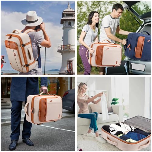 40L Expandable Carry On Travel Backpack with 4 Packing Cubes