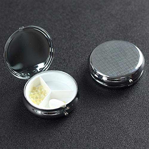 Custom Round Pill Case Personalized Organizer Container Pill Case (2.25 Ounce)