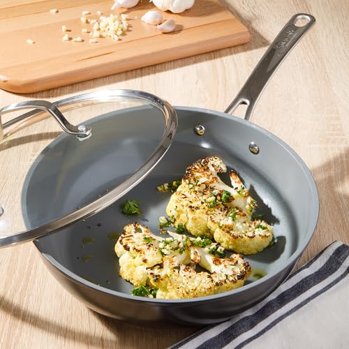 Kitchen Essentials Cool Commune Hard Anodized 10 Piece PFA Free Ceramic Non stick Interior Forged Durable Aluminum Pots and Pans Cookware Set
