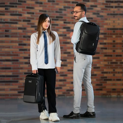 Durable Leather Laptop Business Backpack Perfect for Men & Women
