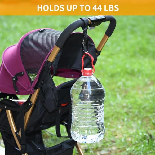 Baby Stroller Hooks Bag Hooks for Hanging Diaper Bags Multipurpose Hooks for Grocery Shopping Bags Premium Vegan Leather Pram Straps 2 Pcs (2 Count)
