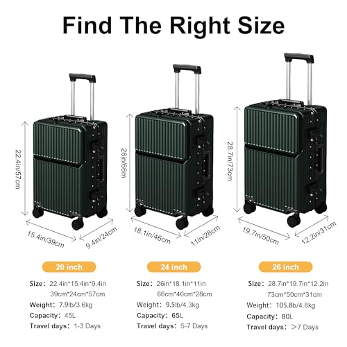 Carry on suitcase Zipperless Luggage
