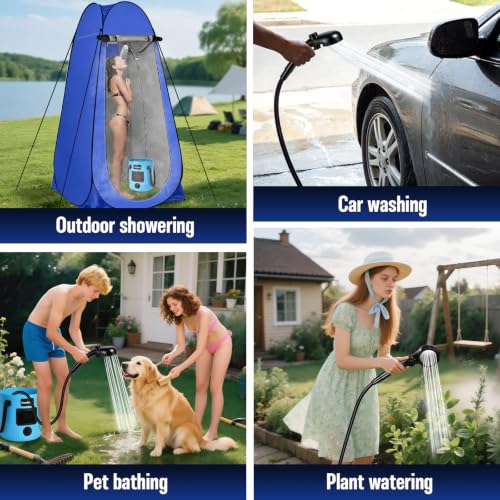 Portable Camping Shower Tent Kit with LED Lights