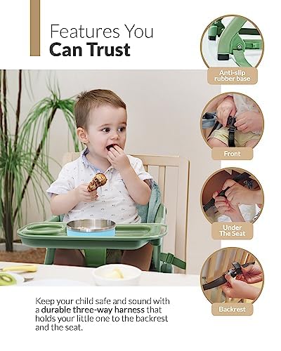Feed Me 3-in-1 Travel High Chair Booster Seat - Avocado Green