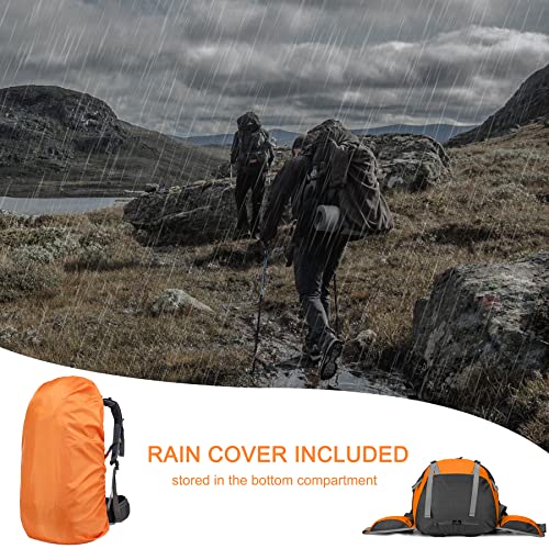 50L Hiking Backpack with Rain Cover for Both Men & Women