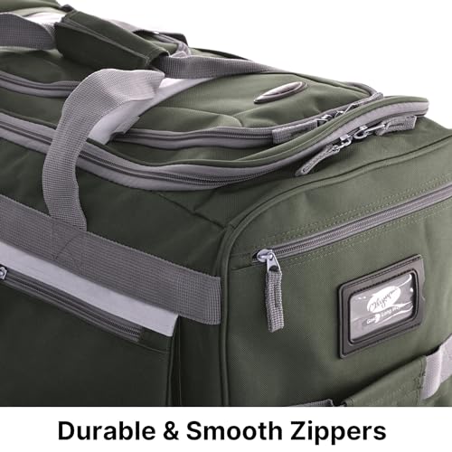 22 inch Carry On 8 Pockets Wheeled Rolling Duffel Bag Water Resistant Luggage Lightweight Travel Suitcase with Retractable Handle