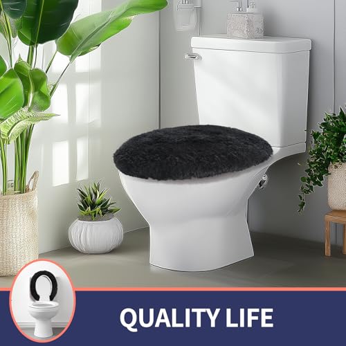 Microfiber Elongated Toilet Seat Cover 19.5"x 15" Machine Washable