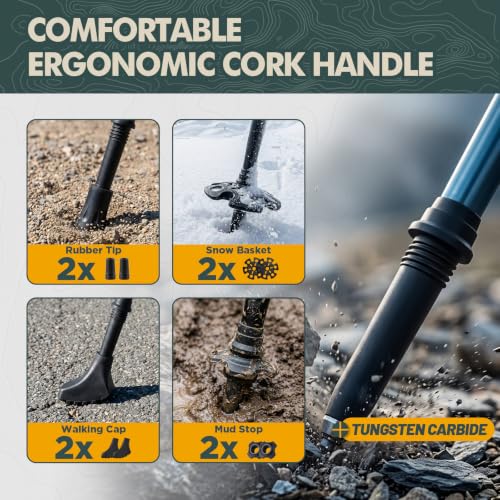 Folding Trekking Poles 7075 Aluminum Lightweight for Travel