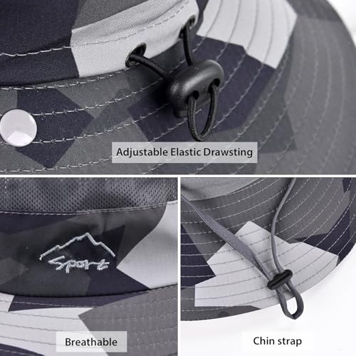 Sun Hats for Men Women Fishing Hat UPF 50+ Breathable Wide Brim Summer UV Protection Hat with Face Cover & Neck Flap