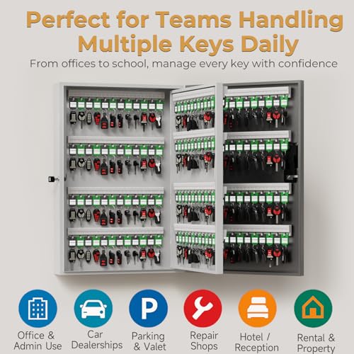 192 Key Lock Box Smart Key Organier Cabinet with Keypad & App for Office