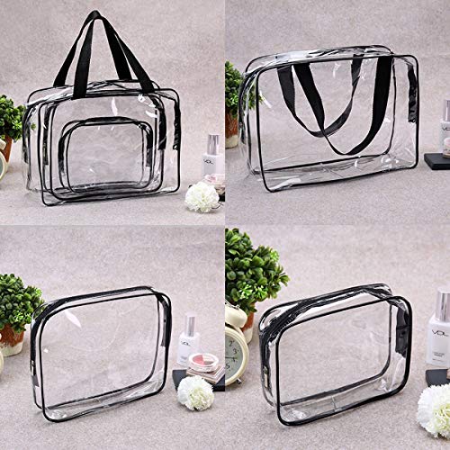 5Pcs Crystal Clear PVC Travel Toiletry Bag Kit for Women Men (5 Count)