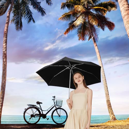 Mini Travel Compact Automatic Umbrella Small Lightweight Folding Rain Windproof Auto Open